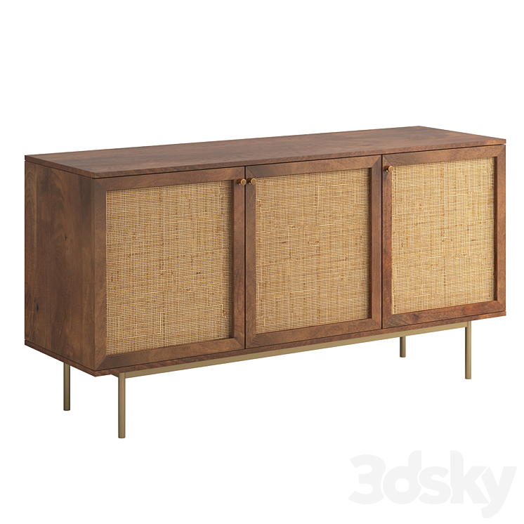 Curtis 3 Door Sideboard 3DS Max Model - thumbnail 2