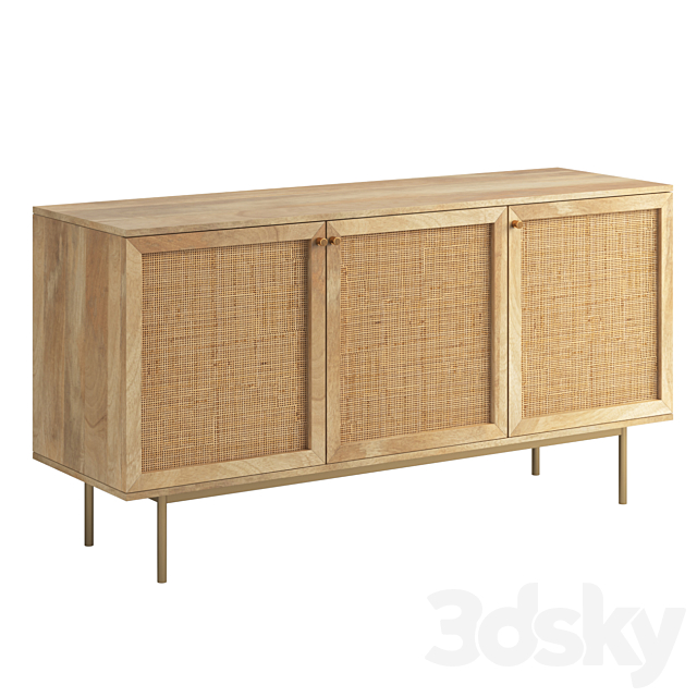 Curtis 3 Door Sideboard 3DSMax File - thumbnail 1