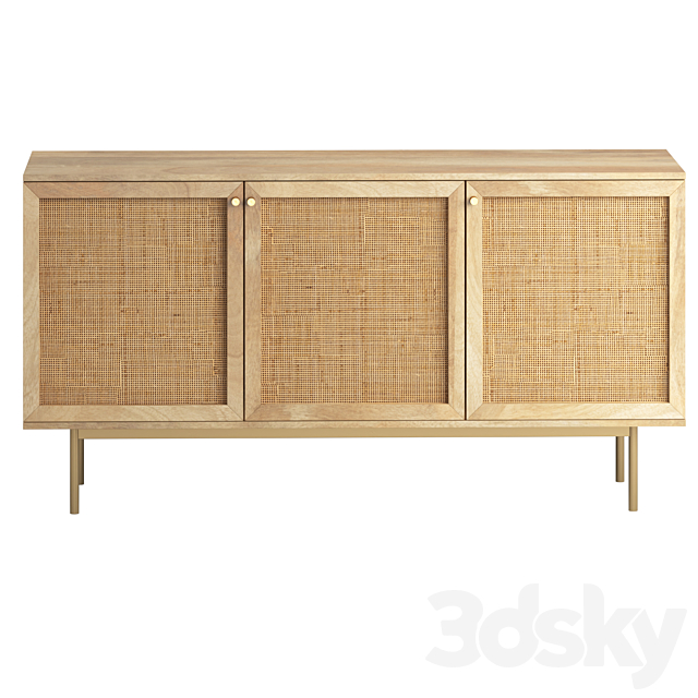 Curtis 3 Door Sideboard 3DSMax File - thumbnail 4