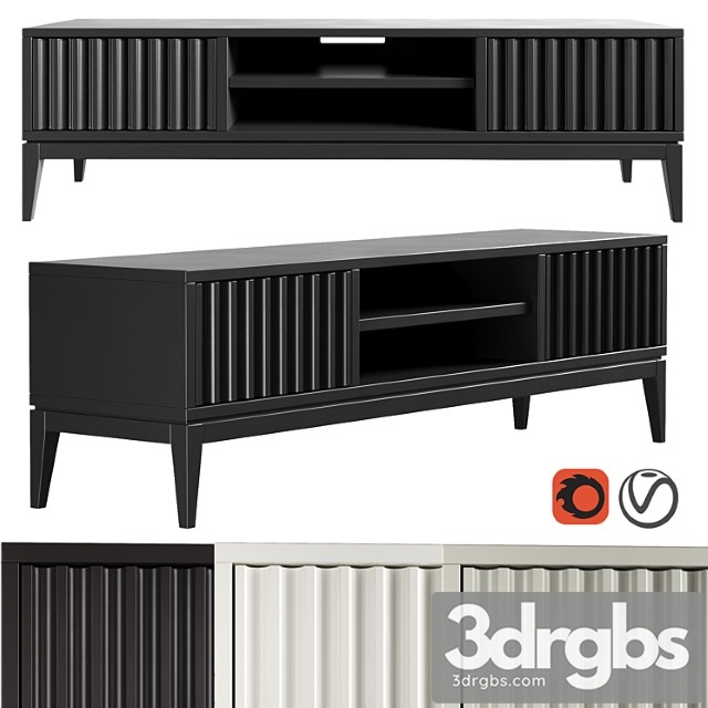 Dantone home 2-drawer austin tv stand 2 3dsmax Download - thumbnail 1