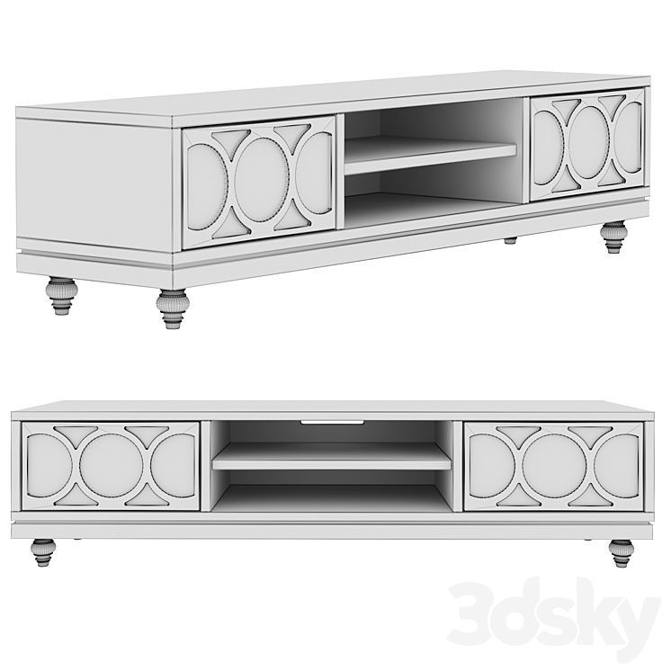 Dantone Home 2-drawer Austin TV Stand 3DS Max - thumbnail 2