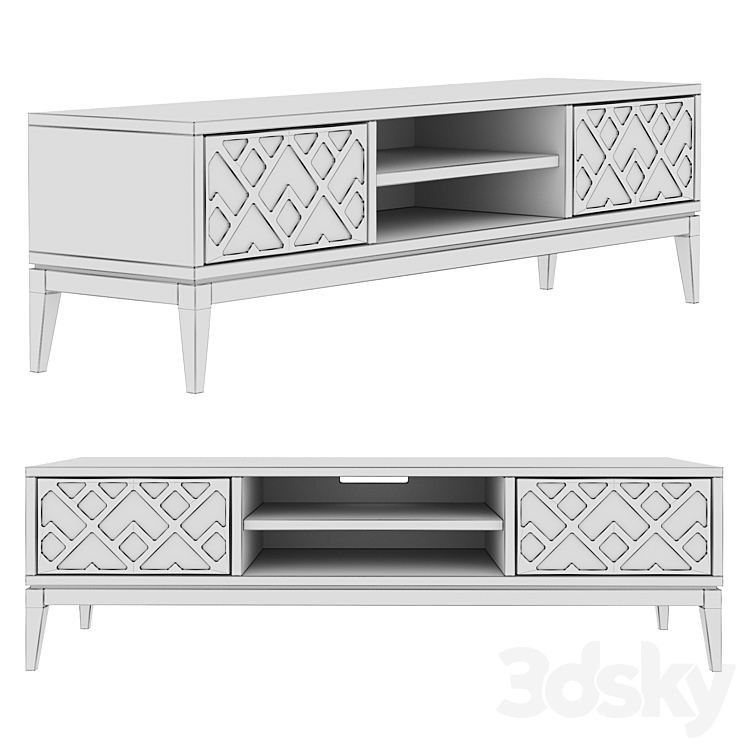 Dantone Home 2-drawer Austin TV Stand 3DS Max - thumbnail 2