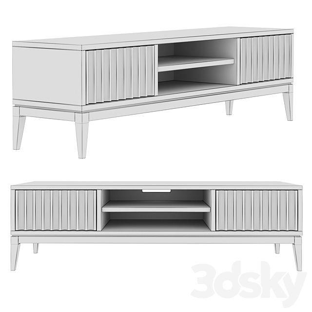 Dantone Home 2-drawer Austin TV Stand 3DS Max Model - thumbnail 2