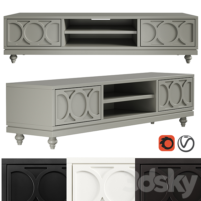 Dantone Home 2-drawer Austin TV Stand 3DSMax File - thumbnail 1