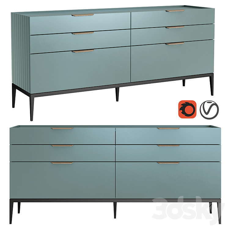 Dantone Home Chest of drawers Metropolitan 3DS Max - thumbnail 1