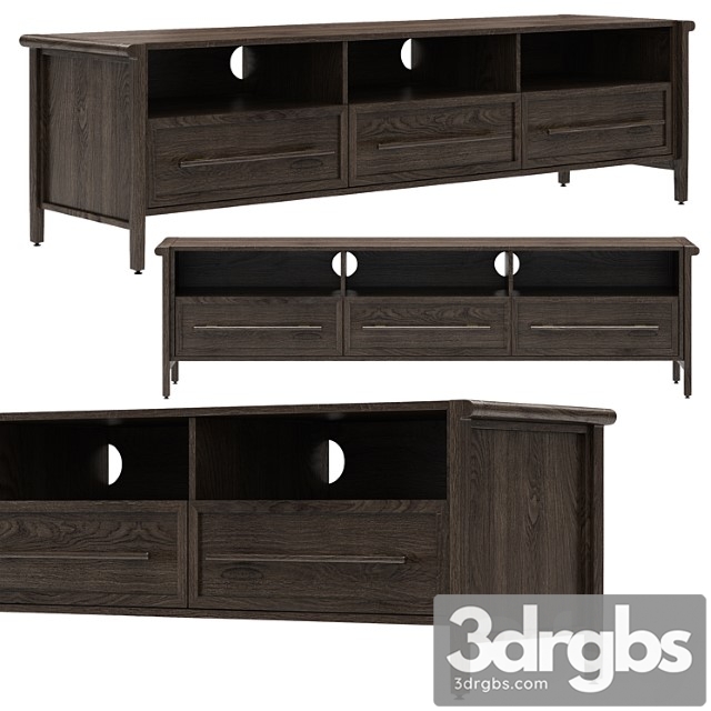 Dantone home contempo 3-drawer media console 2 3dsmax Download - thumbnail 1