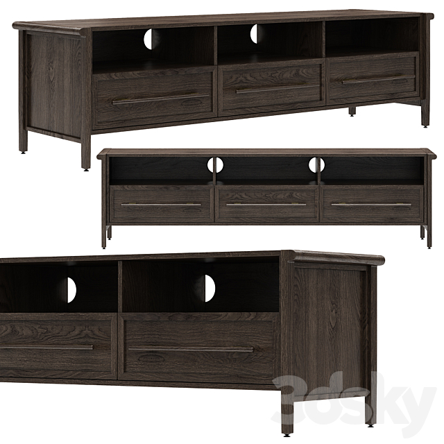 Dantone Home Contempo 3-Drawer Media Console 3DSMax File - thumbnail 1