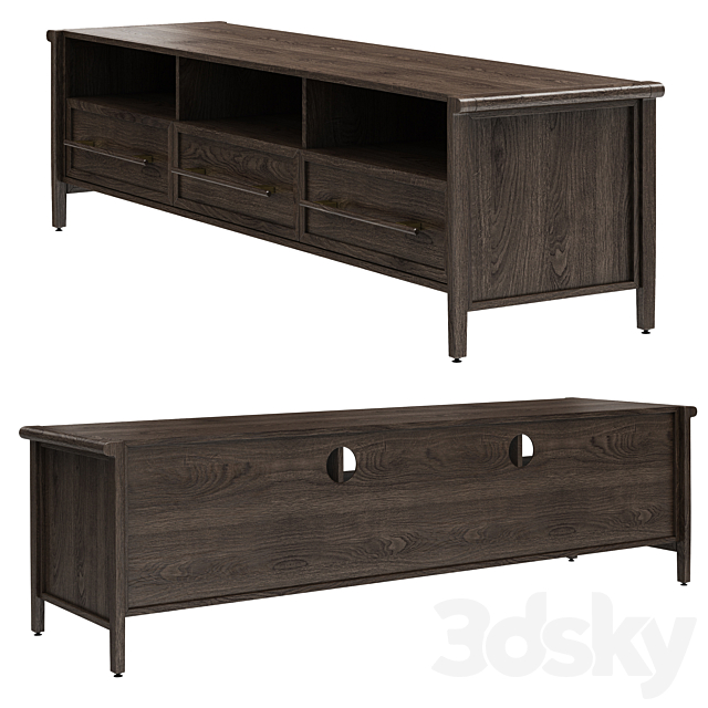 Dantone Home Contempo 3-Drawer Media Console 3DSMax File - thumbnail 2