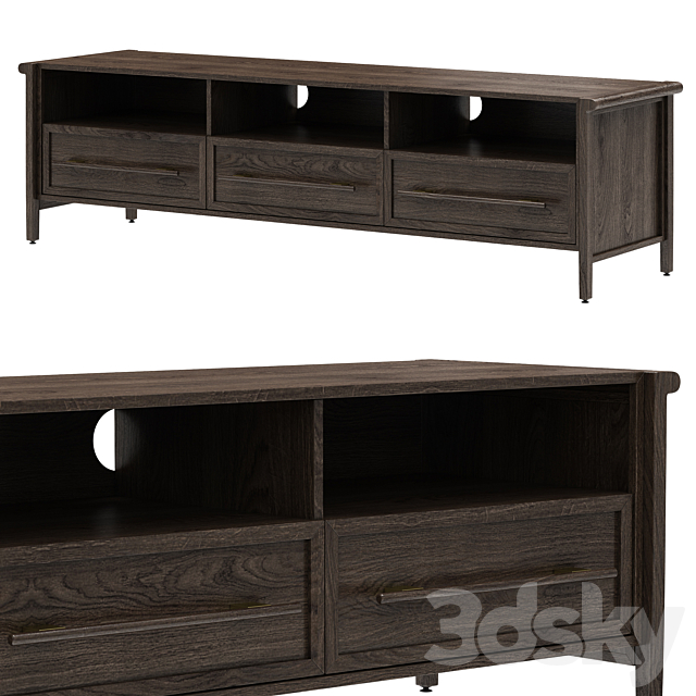 Dantone Home Contempo 3-Drawer Media Console 3DSMax File - thumbnail 3