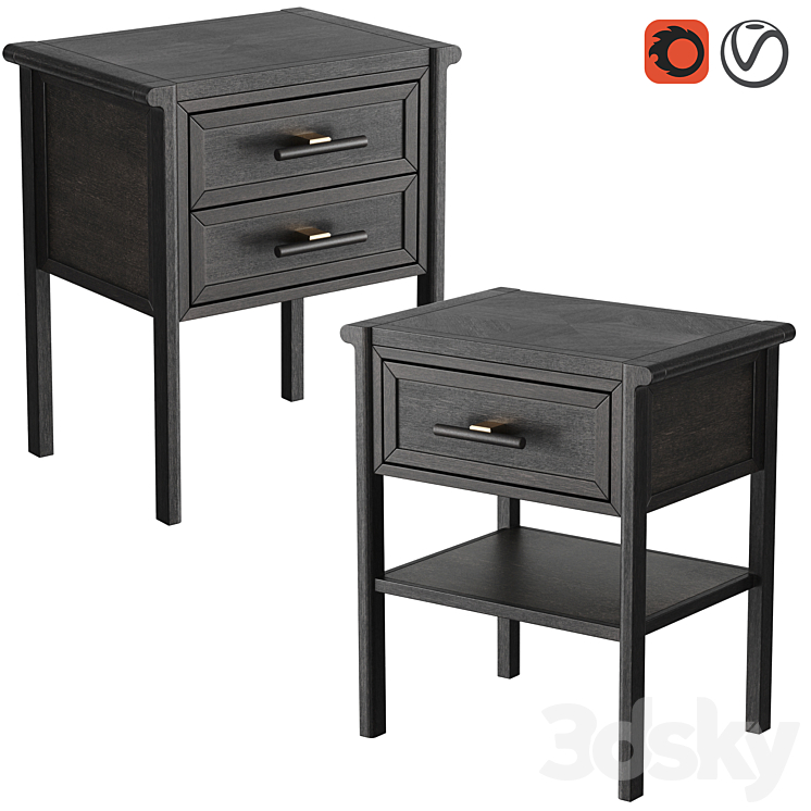 Dantone Home Contempo bedside table 3DS Max Model - thumbnail 1