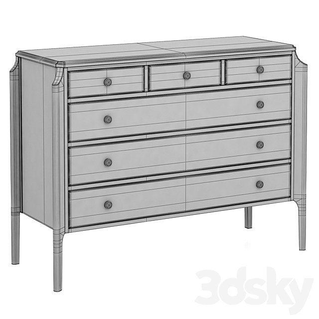 Dantone Home Dresser Le Vizage with 6 drawers 3DSMax File - thumbnail 3