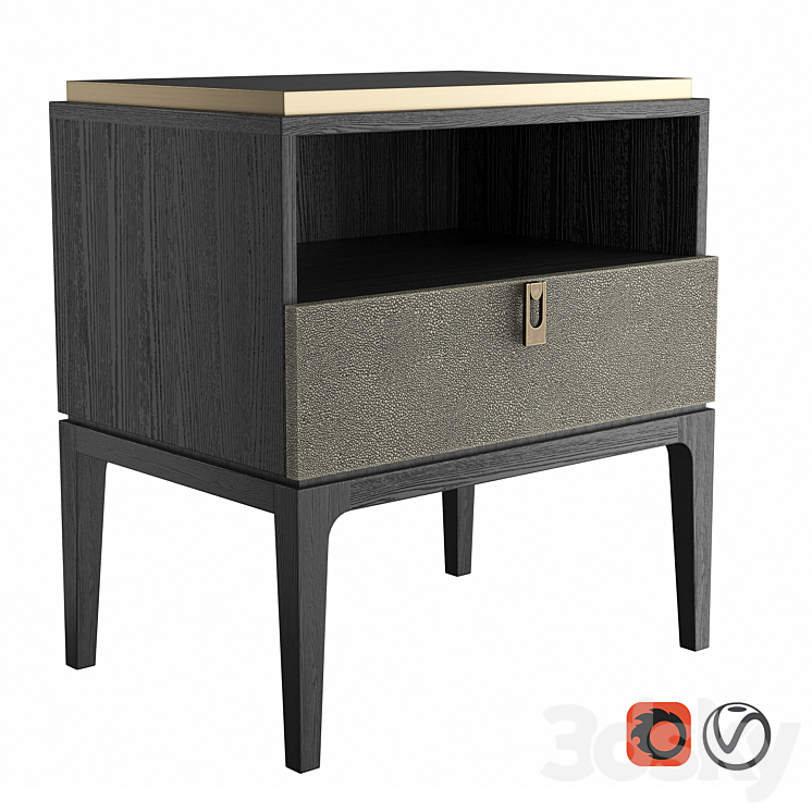 Dantone Home Glamour Bedside Table 3DS Max - thumbnail 1