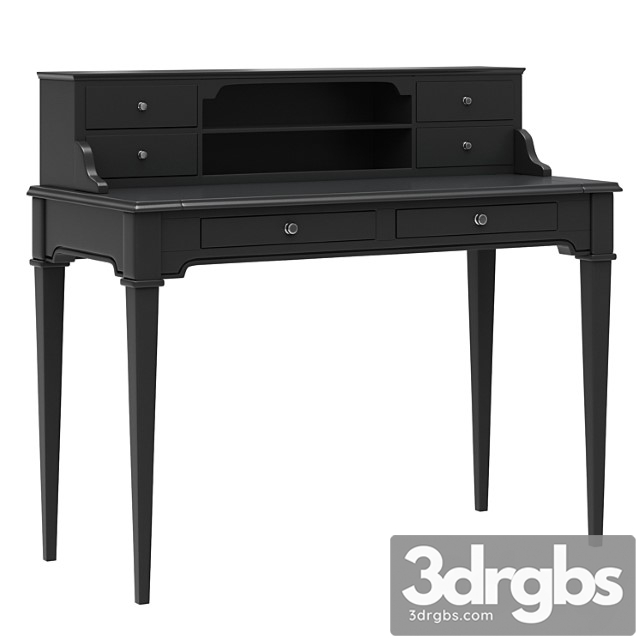 Dantone Homme Oxford Desk With Shelves Black 3dsmax Download - thumbnail 1