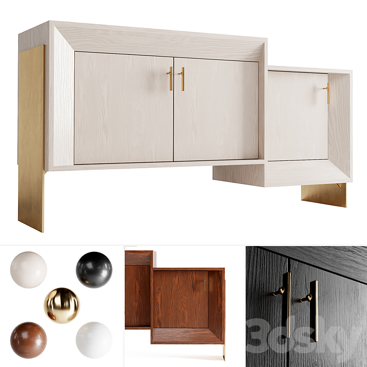 Davana credenza by Kelly Wearstler (4 Materials) 3DS Max - thumbnail 1