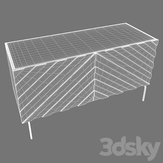 Decorative Chevron Console 3DS Max Model - thumbnail 3