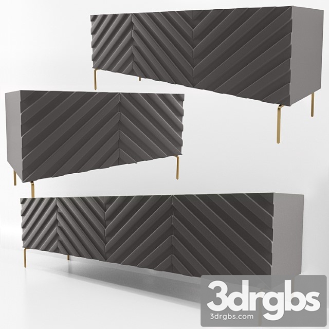 Decorative chevron console anthrazit 2 3dsmax Download - thumbnail 1