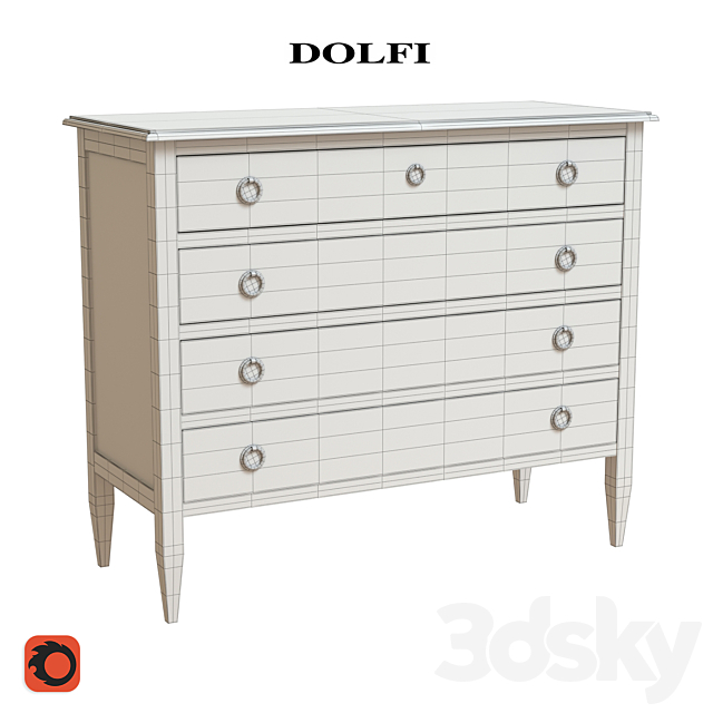 DOLFI Louis XVI chest of drawers 3DS Max Model - thumbnail 2