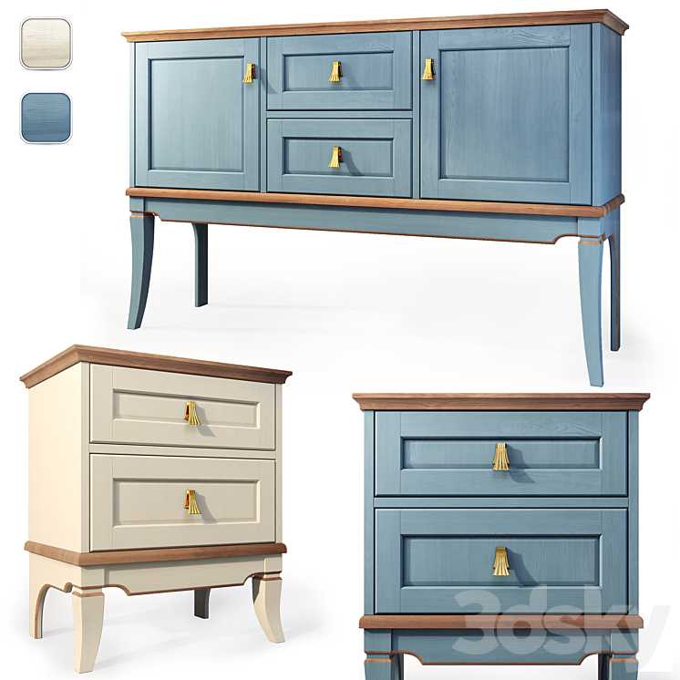 Dresser and nightstand Telma Gomeldrev. Dresser nightstand 3DS Max - thumbnail 1