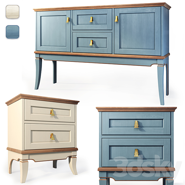 Dresser and nightstand Telma. Gomeldrev. Dresser. nightstand 3DSMax File - thumbnail 1