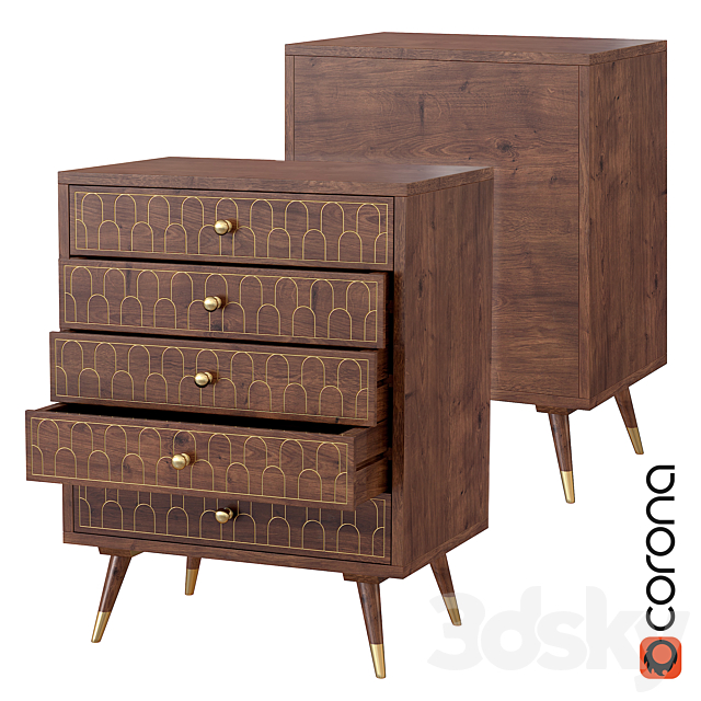 Dresser Muskat Five Drawers Kare Design 3DS Max Model - thumbnail 2