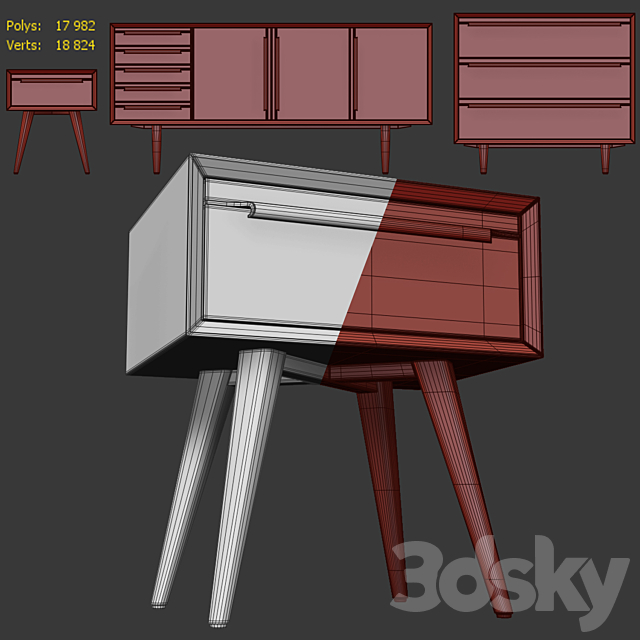 Dresser. sideboard. nightstand Bruni by Etg-Home 3DSMax File - thumbnail 5