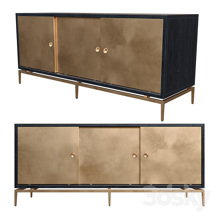 Dresser with metal sliding doors 3DS Max - thumbnail 1