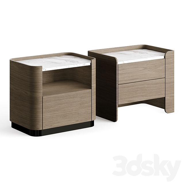 Echo Wood Bedside Table Lux Lucia Casa 3DSMax File - thumbnail 3