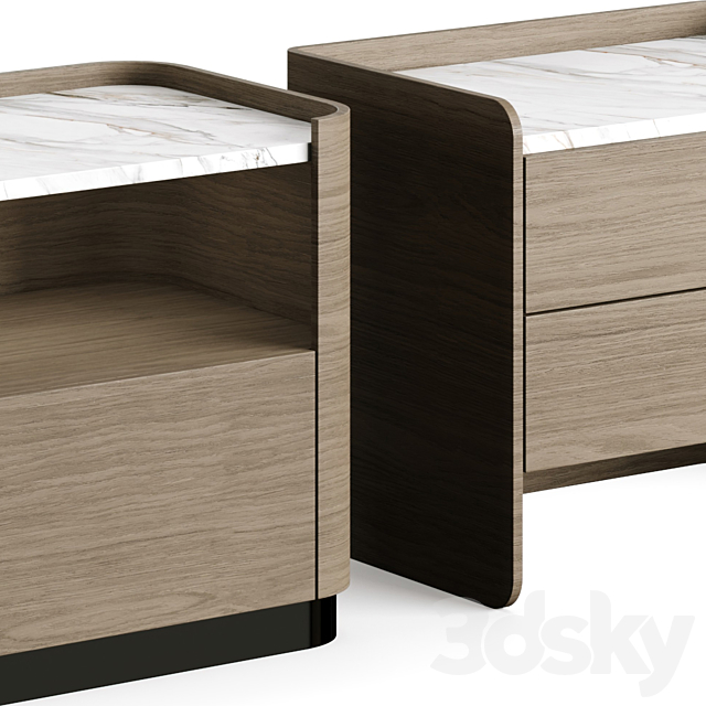 Echo Wood Bedside Table Lux Lucia Casa 3DSMax File - thumbnail 4