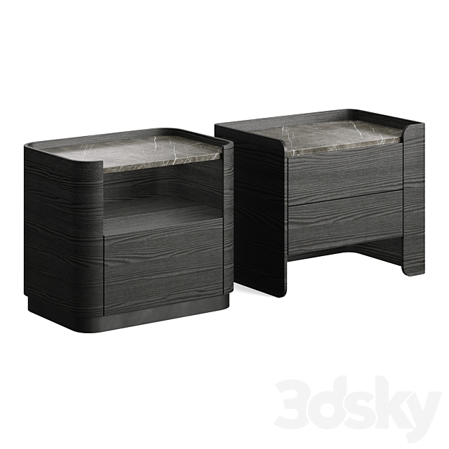 Echo Wood Bedside Table Lux Lucia Casa 3DSMax File - thumbnail 5