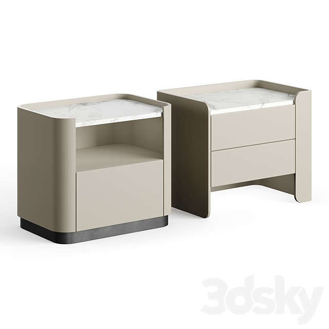 Echo Wood Bedside Table Lux Lucia Casa 3DSMax File - thumbnail 6