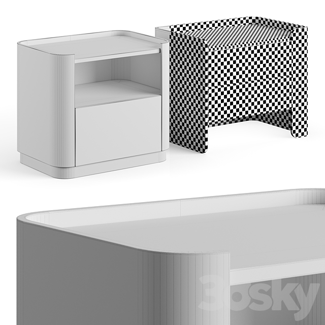 Echo Wood Bedside Table Lux Lucia Casa 3DSMax File - thumbnail 7