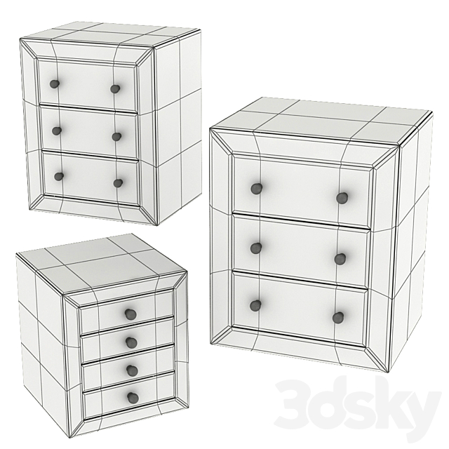 EICHHOLTZ Bedside Table Brera 107530 104432 Reagan 106138 3DSMax File - thumbnail 2