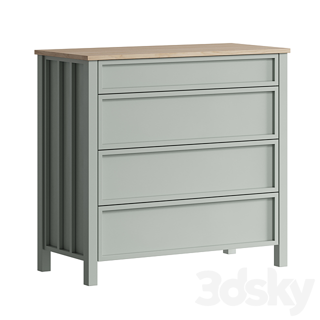 Eugène bedside table and chest by LaRedoute 3ds Max - thumbnail 2