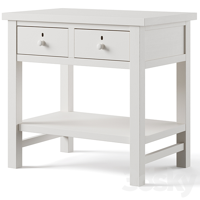 Farmhouse 28.5″ 2-Drawer Nightstand by pottery barn 3DS Max Model - thumbnail 2