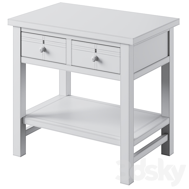 Farmhouse 28.5″ 2-Drawer Nightstand by pottery barn 3DS Max Model - thumbnail 5