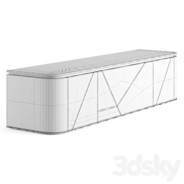 Fendi ANTIUS Low Cabinet Lacquer 3DS Max Model - thumbnail 4