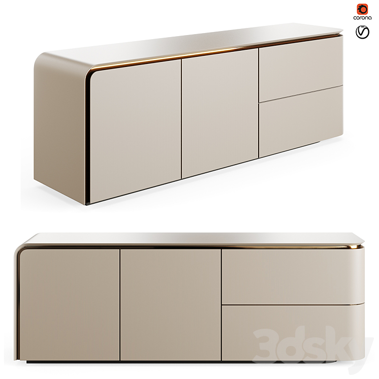 Fendi Edge Cabinet 3DS Max Model - thumbnail 1