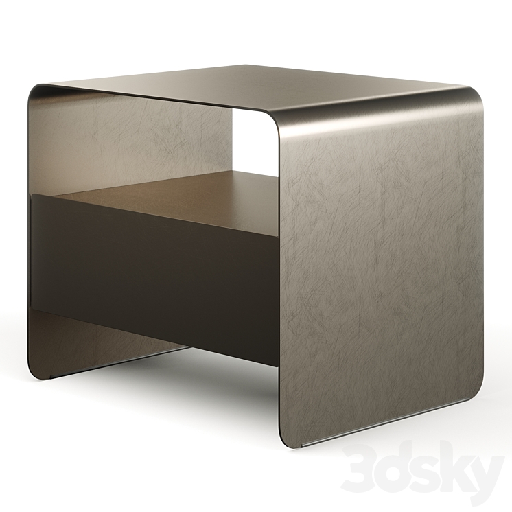 Flou Foglio Metal Bedside Table 3DS Max Model - thumbnail 3