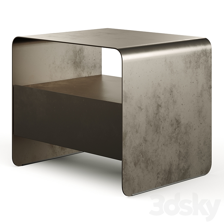 Flou Foglio Metal Bedside Table 3DS Max - thumbnail 2