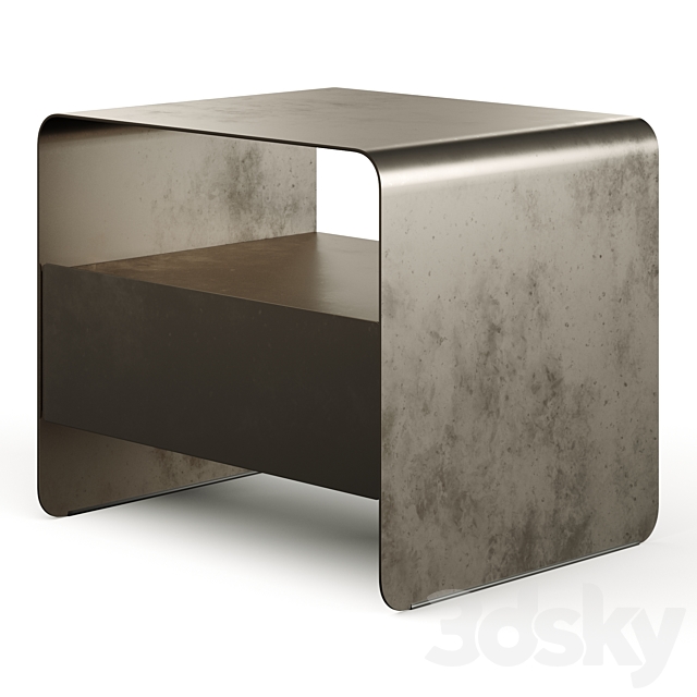 Flou Foglio Metal Bedside Table 3DSMax File - thumbnail 2