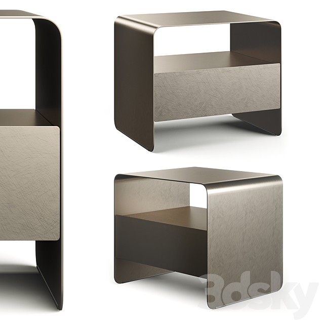 Flou Foglio Metal Bedside Table 3DSMax File - thumbnail 6