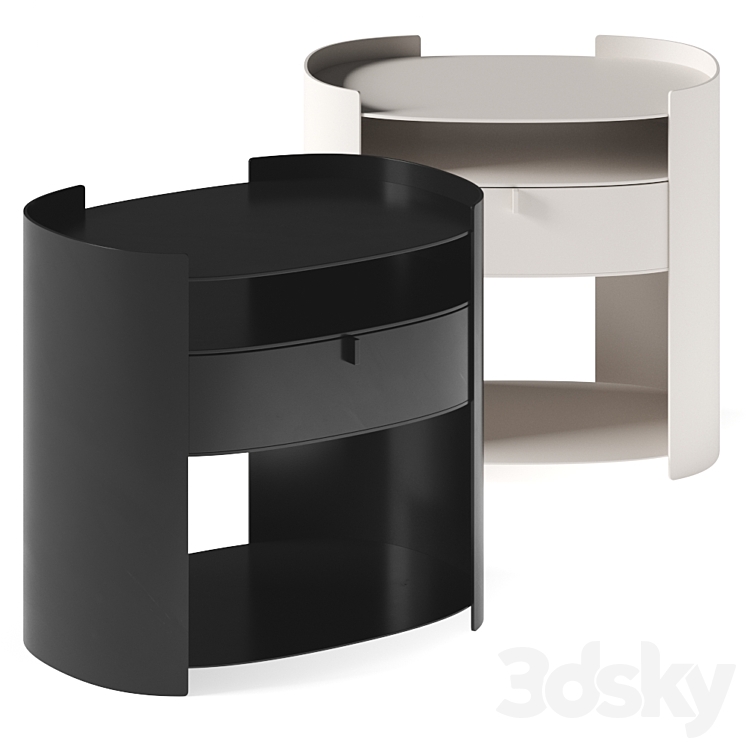 Flou Lotus Bedside Table 3DS Max Model - thumbnail 1