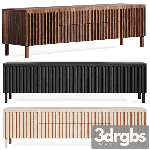 Fluted (media) cabinet by galvin brothers - thumbnail 1