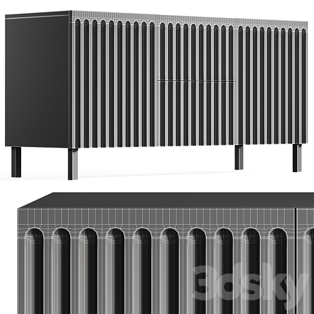 FLUTED SIDEBOARD by Galvin Brothers 3DSMax File - thumbnail 4