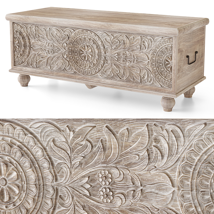 Fossil Ridge Storage Bench from Ashley Furniture 3DS Max Model - thumbnail 3