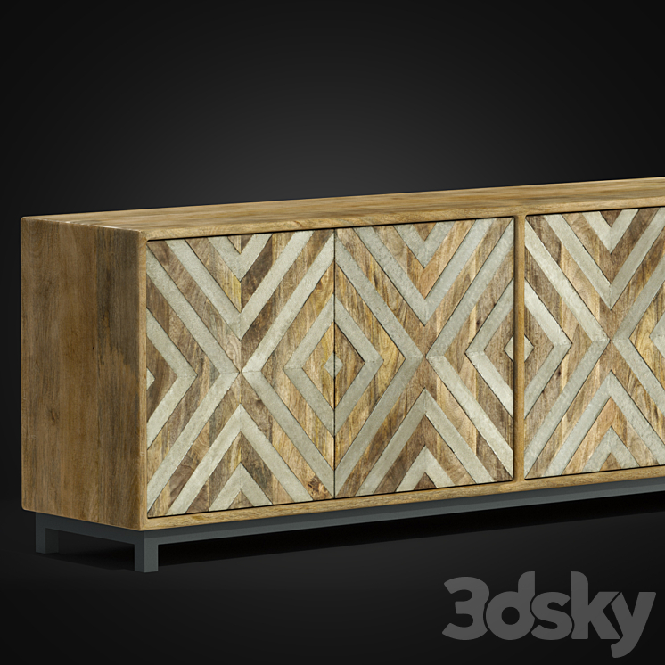 Four-Door Entertainment Console 3DS Max - thumbnail 2