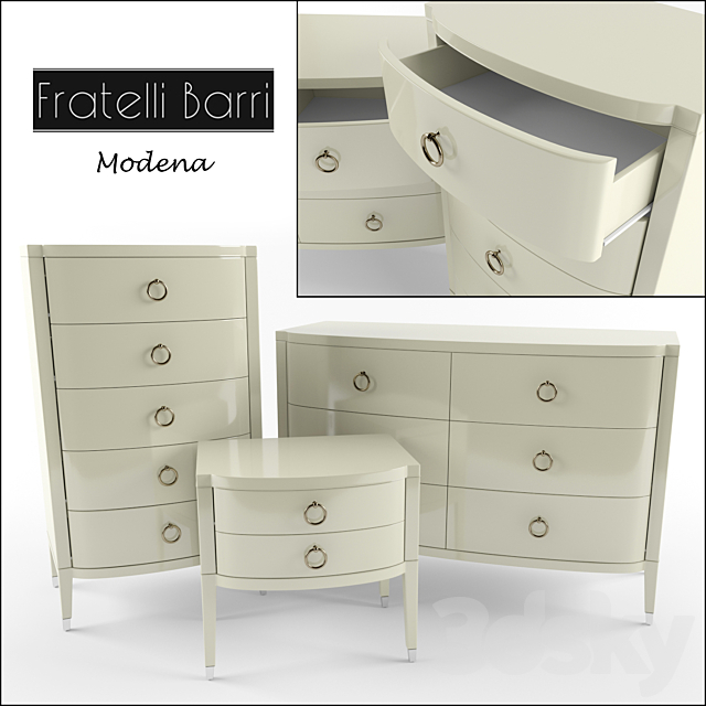 Fratelli Barri Modena drawers and cabinet 3DS Max Model - thumbnail 1