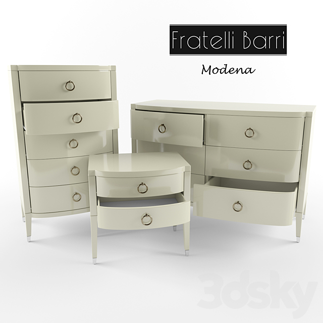 Fratelli Barri Modena drawers and cabinet 3DS Max Model - thumbnail 2