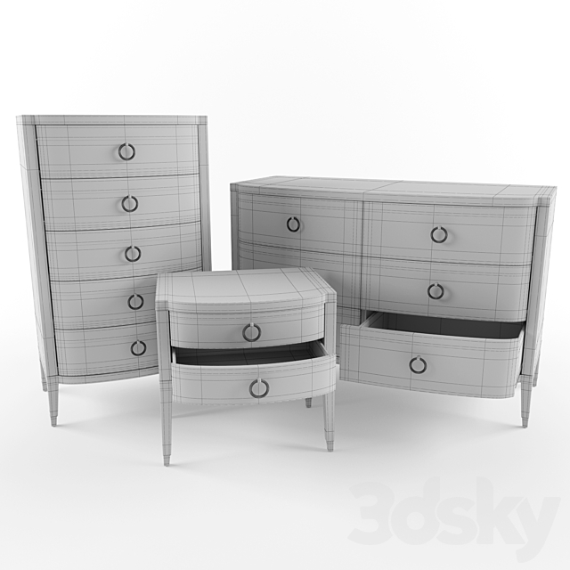 Fratelli Barri Modena drawers and cabinet 3DS Max Model - thumbnail 3