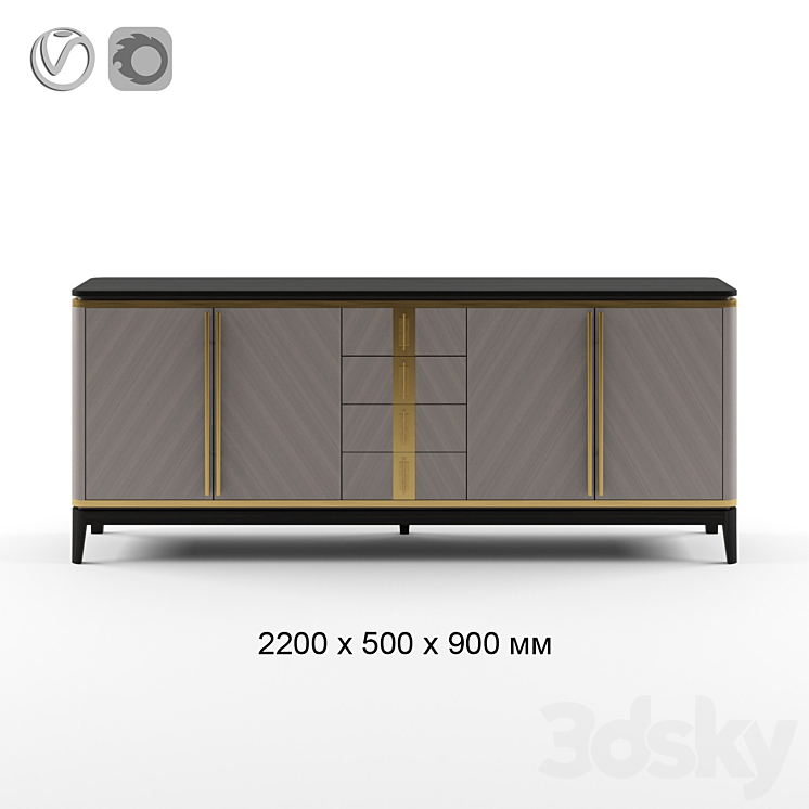 Frato SIENA Sideboard 3DS Max Model - thumbnail 1